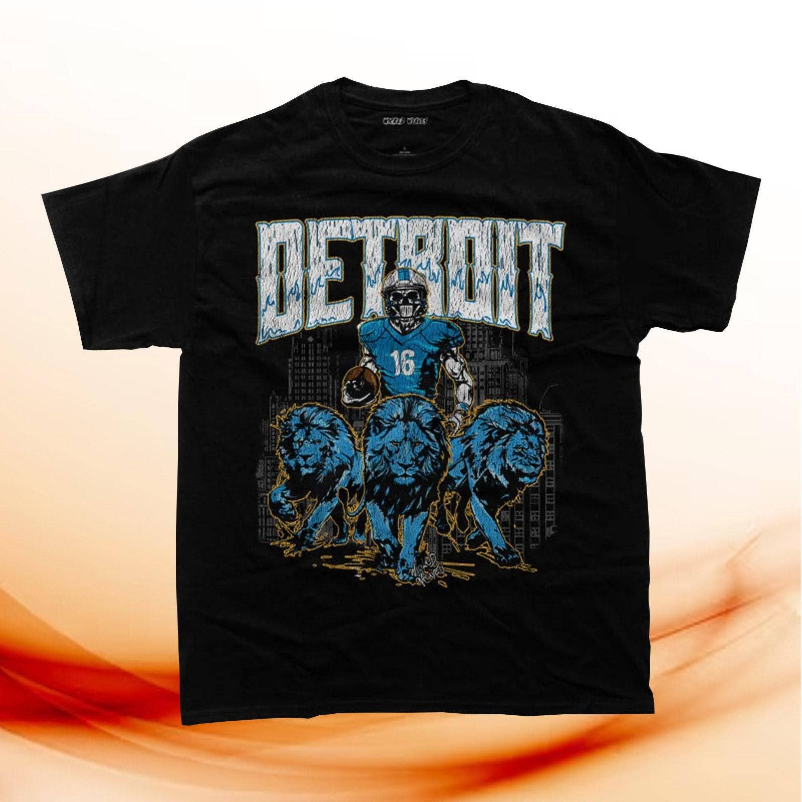 Detroit Football Shirt - Skeleton Graphic Tee For Fans