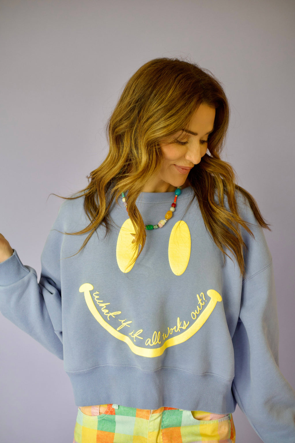 Smiley What If Crop Sweatshirt