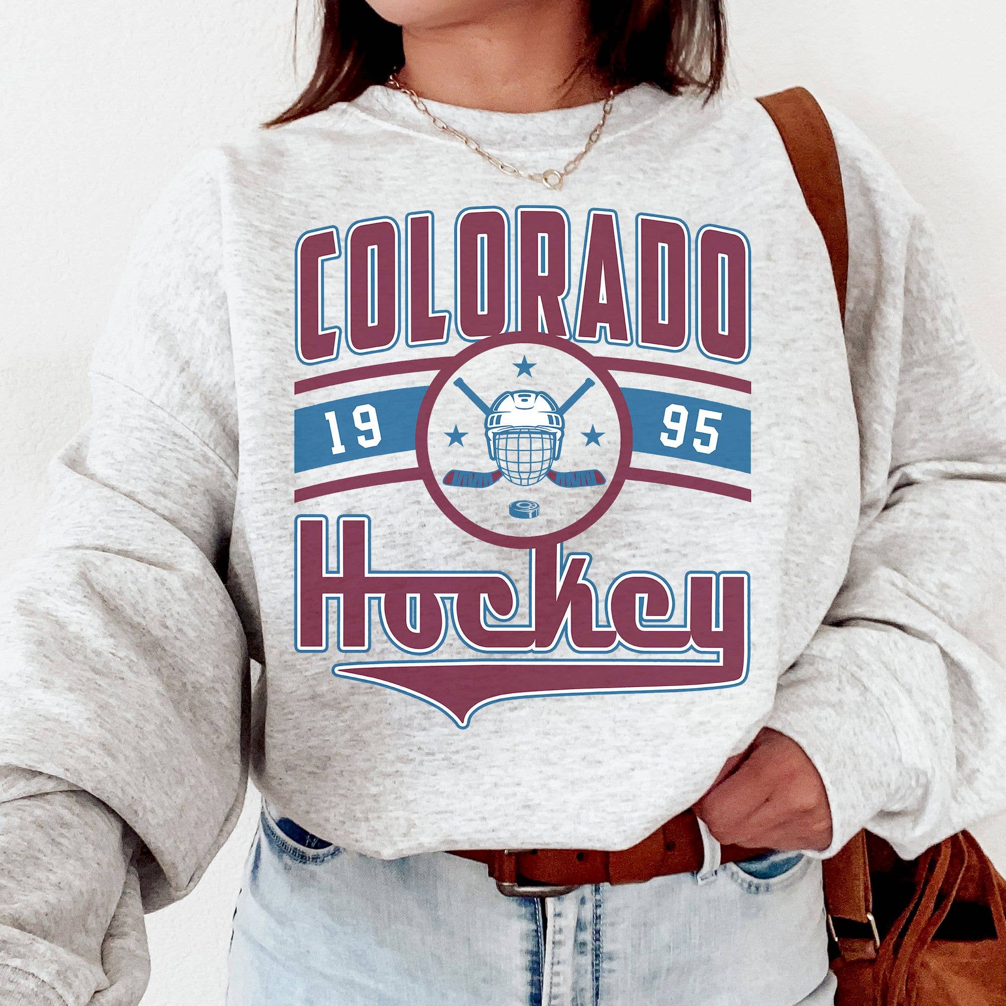Retro Colorado Avalanche 1995 Hockey Fan Sweat Sweatshirt