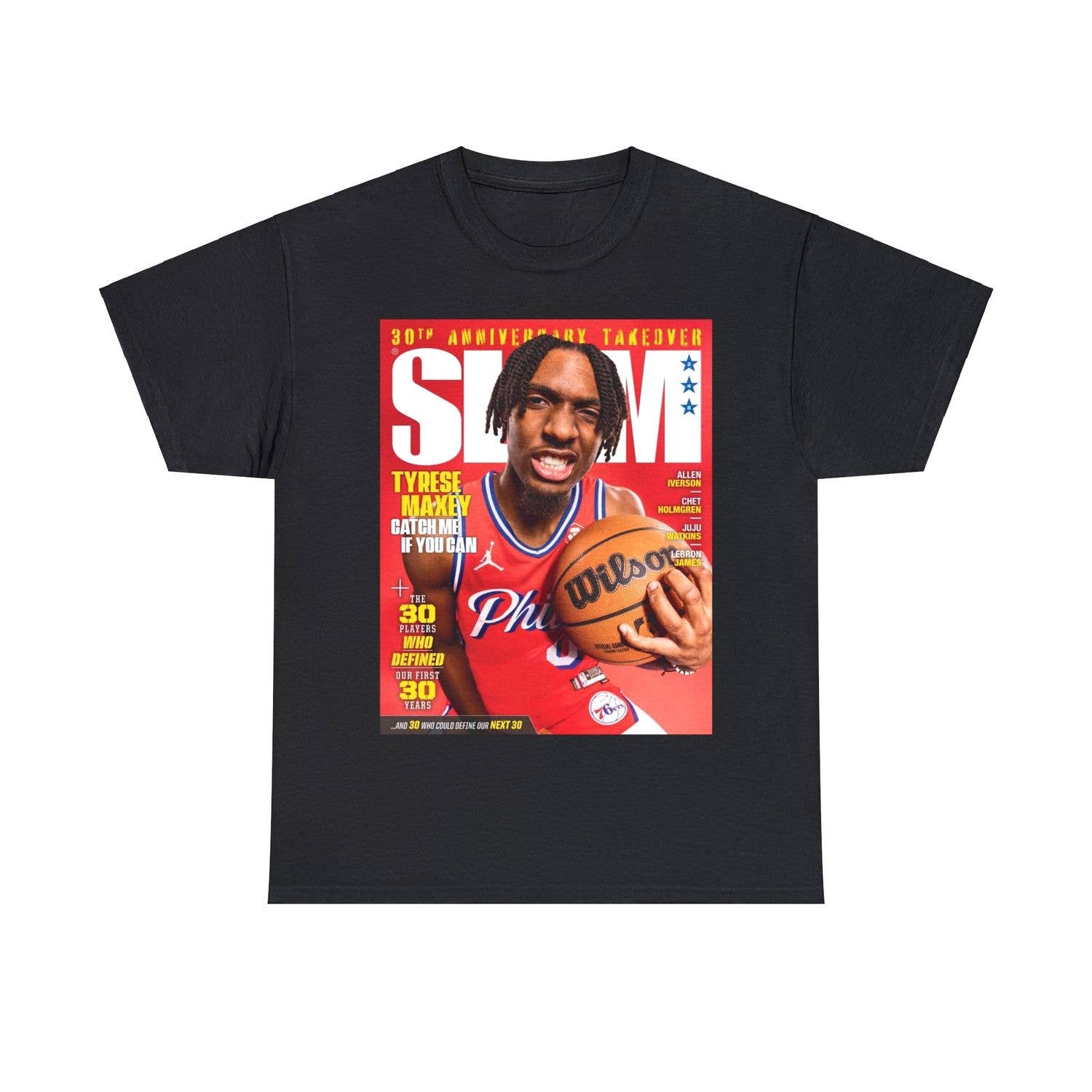 Tyrese Maxey Philadelphia 76Ers Nba Slam Cover Graphic Tee
