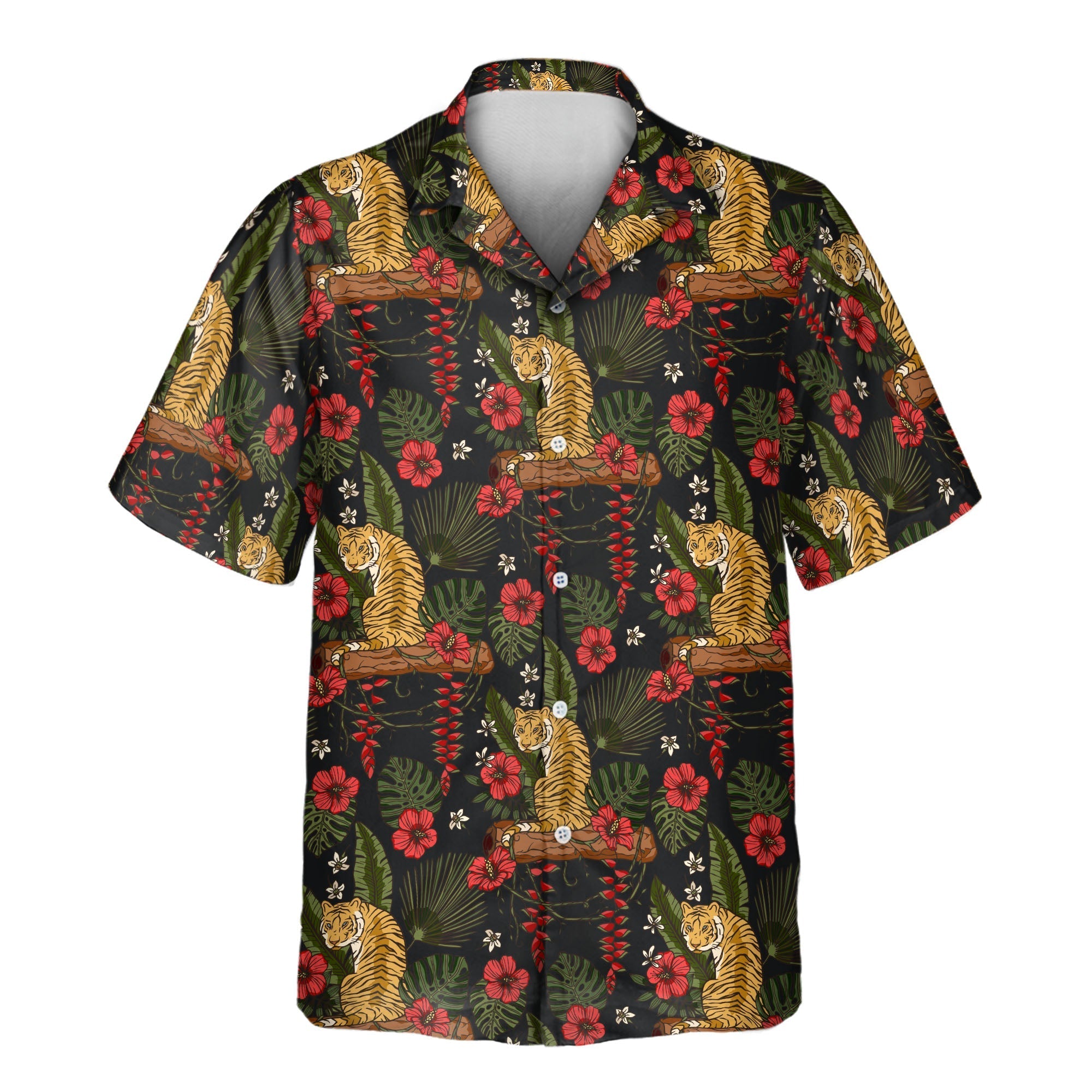 Majestic Jungle Tiger | Aloha Custom Hawaiian Shirts with Faces or Logos
