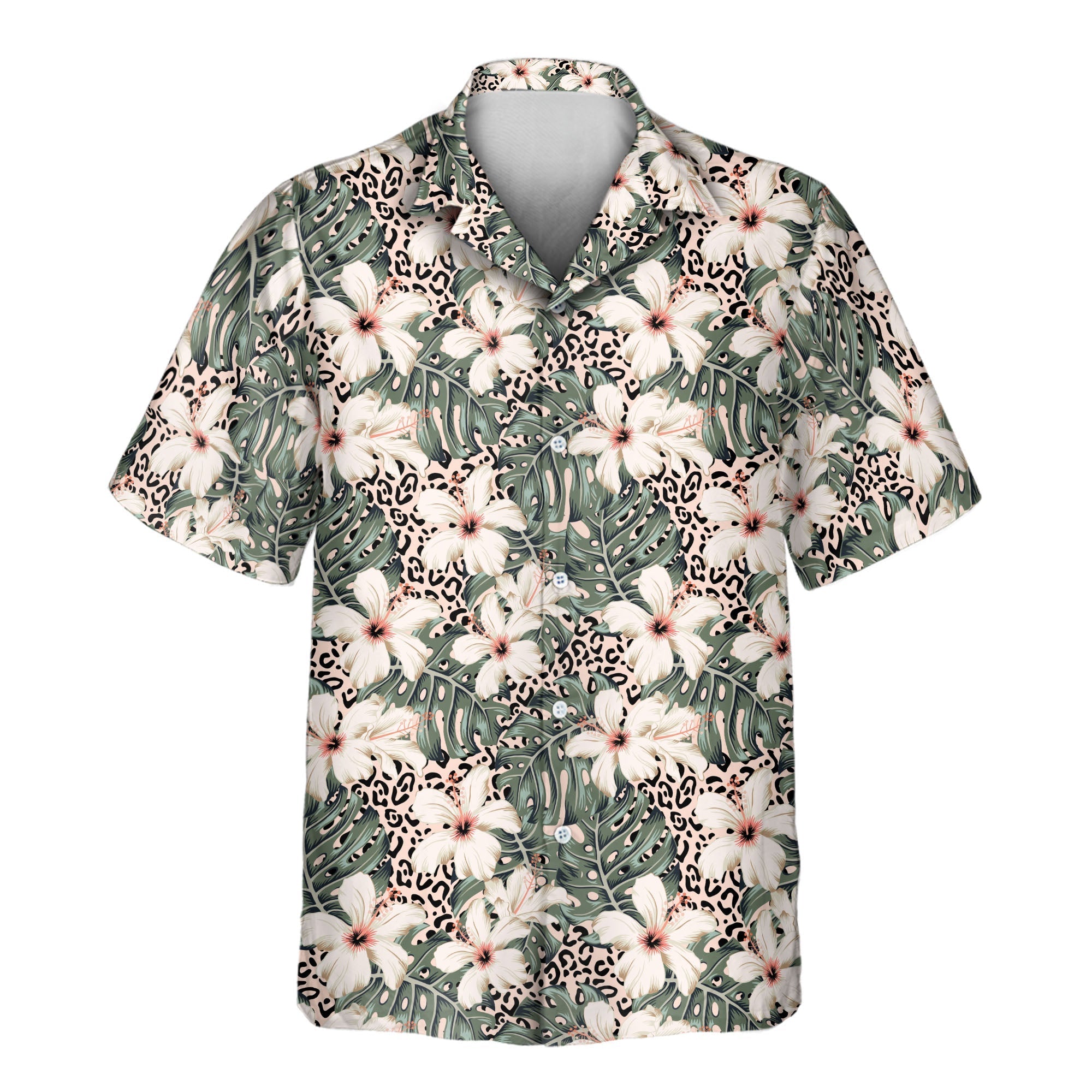 Monstera & Hibiscus Dream | Aloha Custom Hawaiian Shirts with Faces or Logos