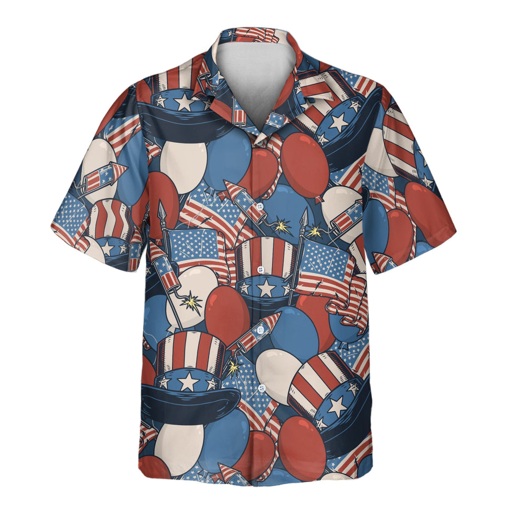 Retro American Patriotism | Aloha Custom Hawaiian Shirts with Faces or Logos