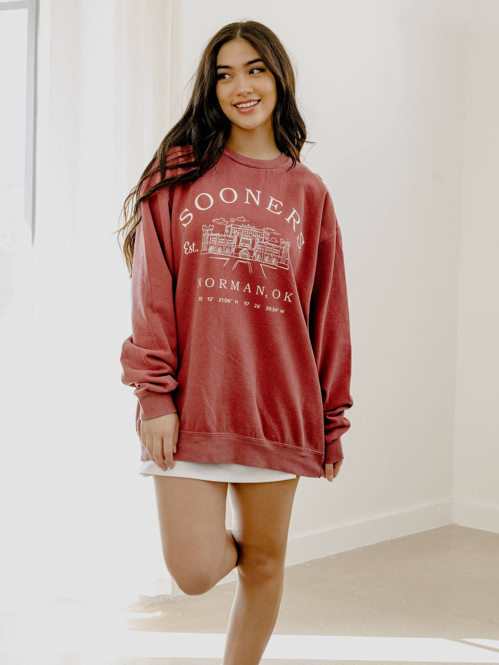 Ou Sooners Stadium Coordinates Crimson Cc Sweatshirt