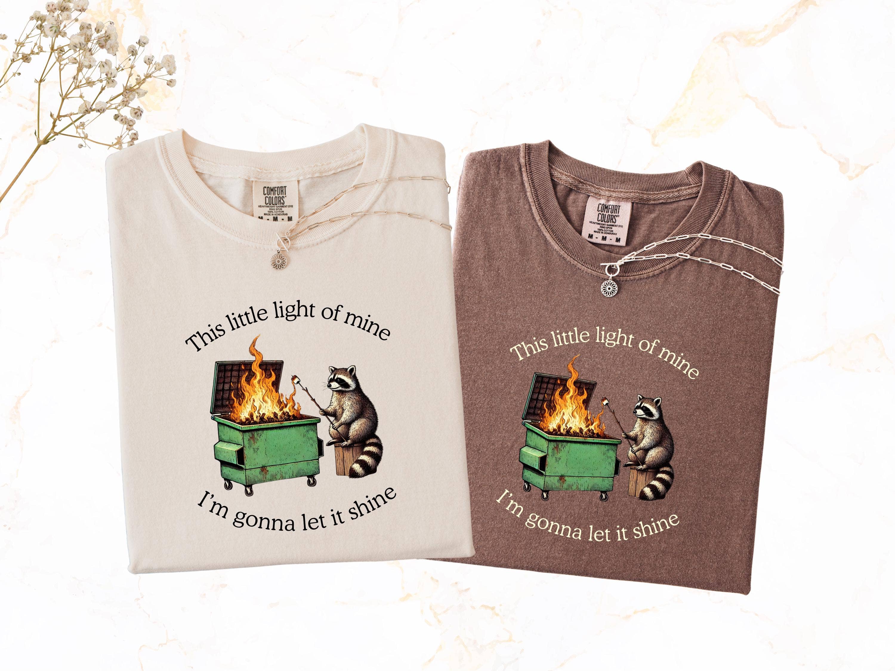 Dumpster Fire Raccoon Mental Health Tee