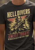 Democracy Defender Tee - Sci-Fi Soldier Shirt For Gamers