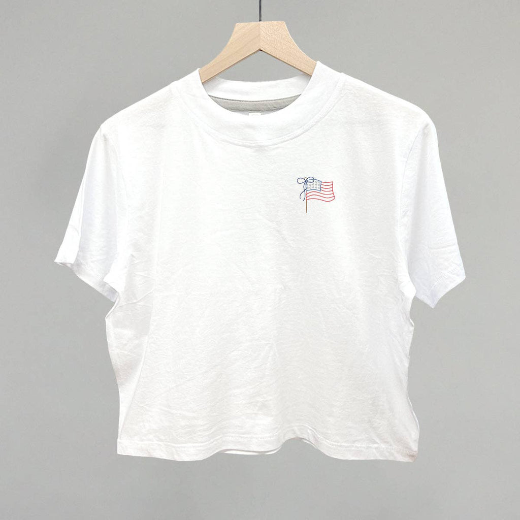 American Flag with Bow (Left Chest)