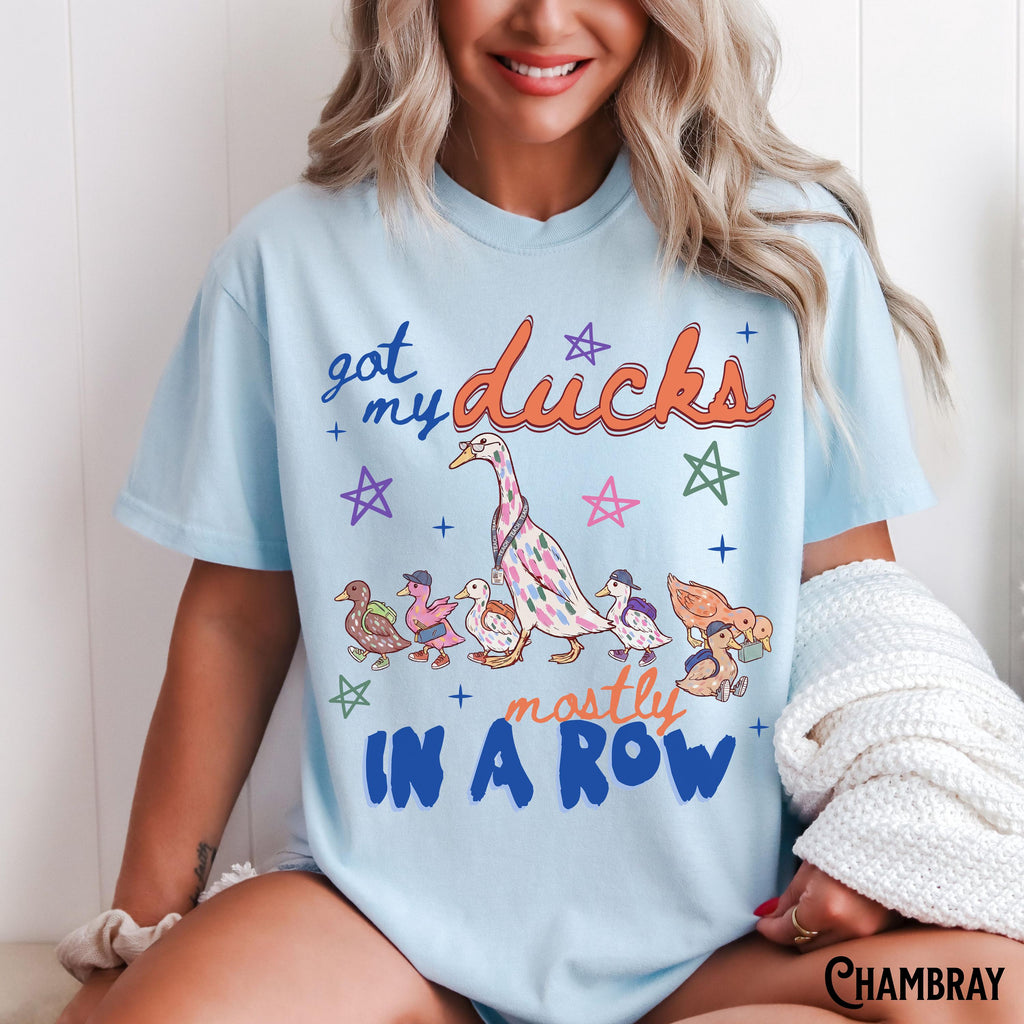 Teacher Ducks Row Comfort Colors Teach Tee Back School Chaos Team Appreciation Teacher (4)