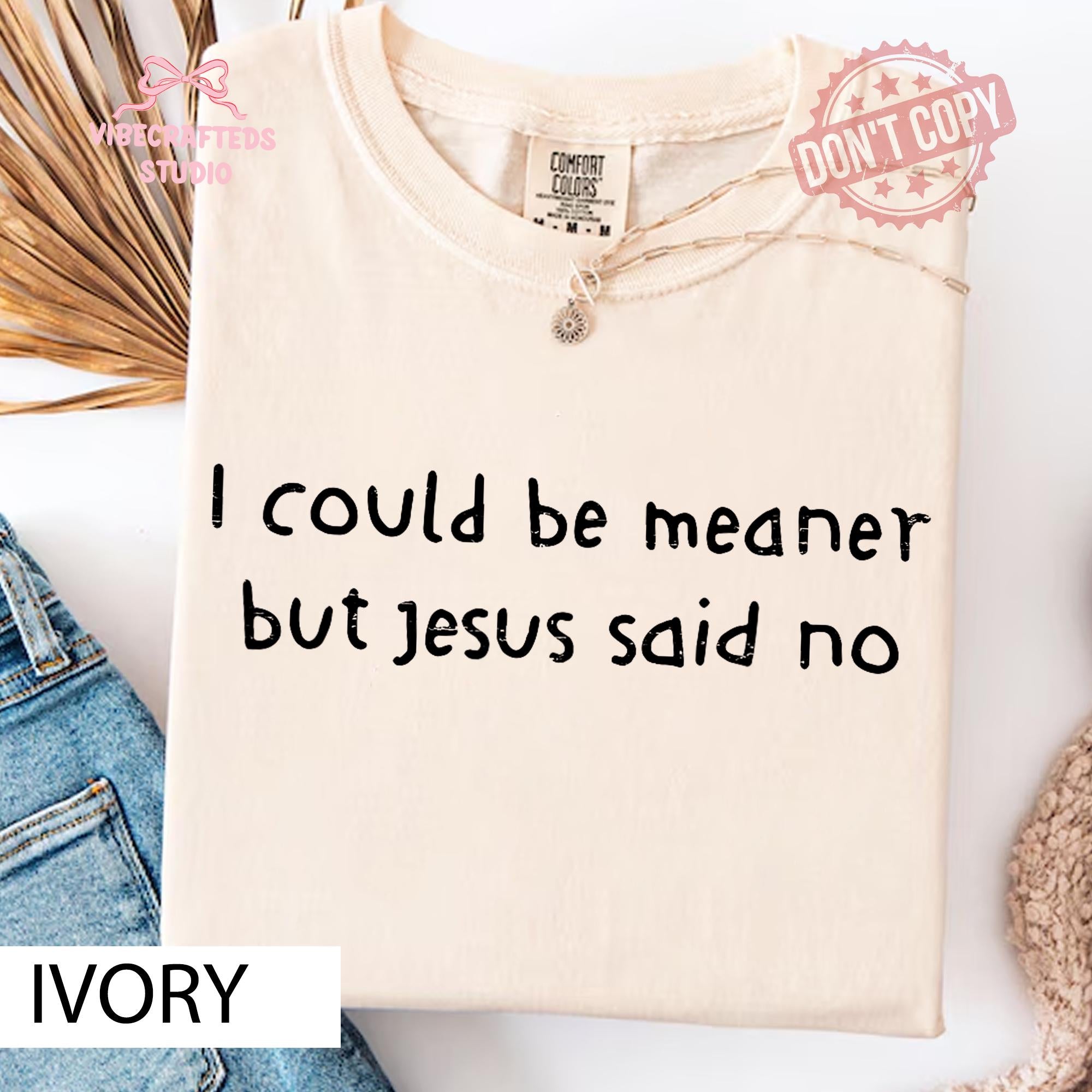 Could Meaner Jesus Said Christian Faith Humor Tee Religious Quote Comfort Colors Christian (4)