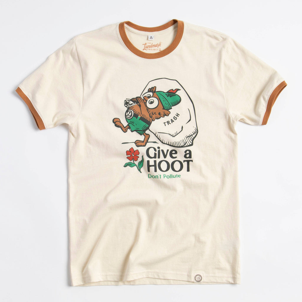Give A Hoot, Don't Pollute Unisex Short Sleeve Ringer Tee