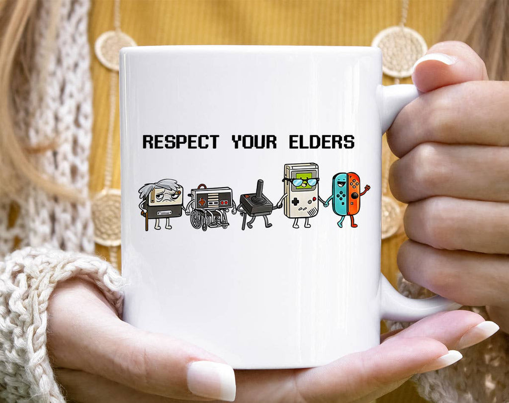 Respect Your Elders Funny Gaming Controllers Coffee Mug