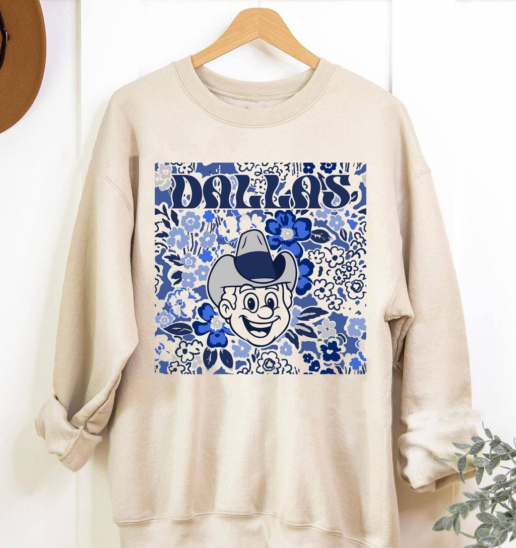 Dallas Team Mascot Floral Spirit Game Day Tee Cheerleader