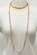 NK-2244 Pink 2-TONE 60 Hand Knotted Glass Bead Necklace