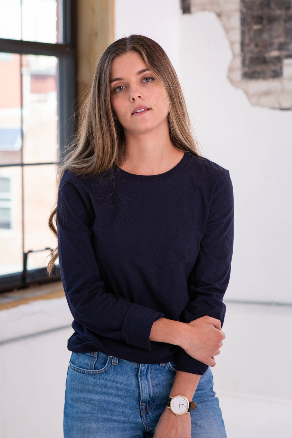 Ladies Premium Cotton Long Sleeve Tee