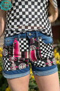 Patched Up Shorts - Checked