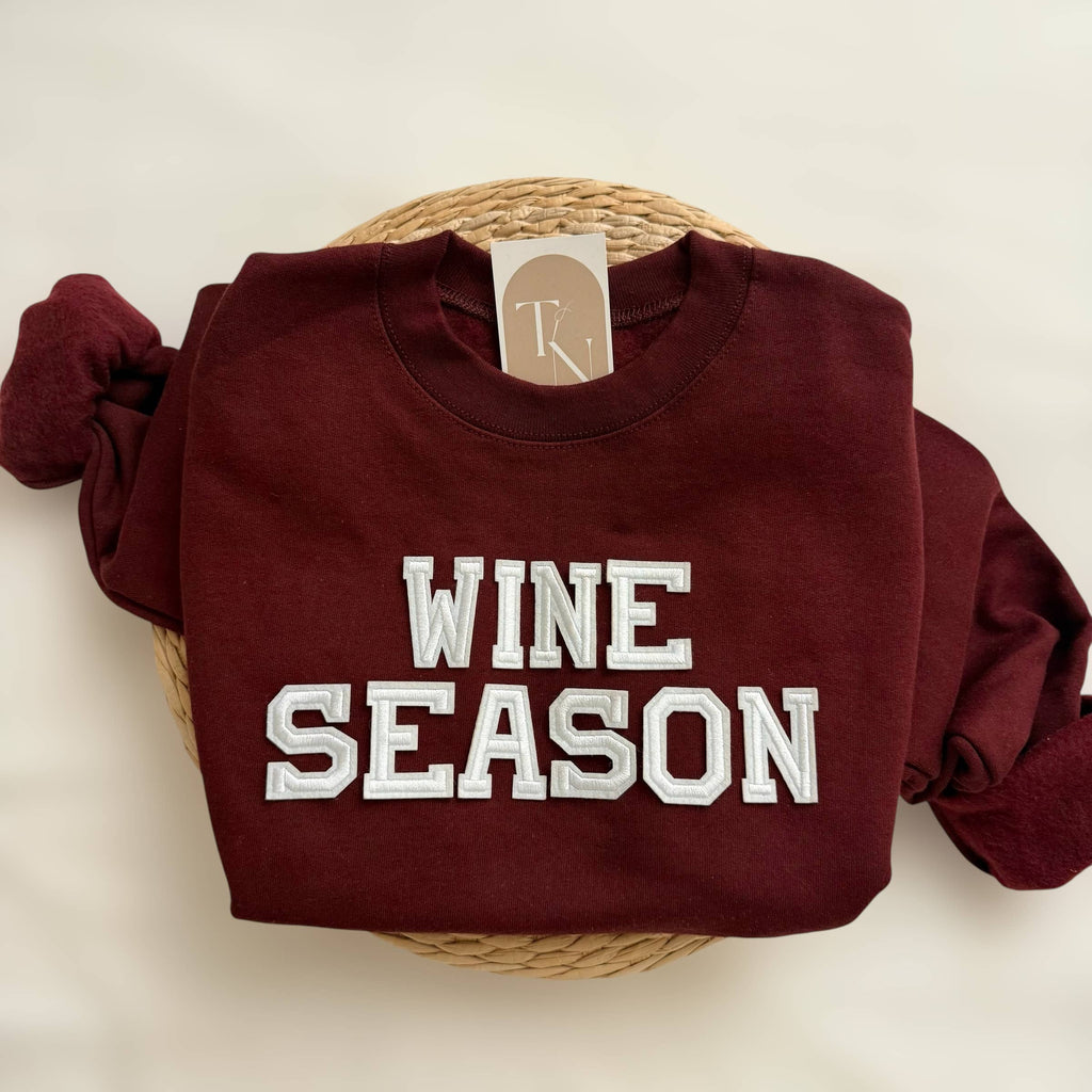 Wine Season Sweatshirt, Fall Women Sweatshirts