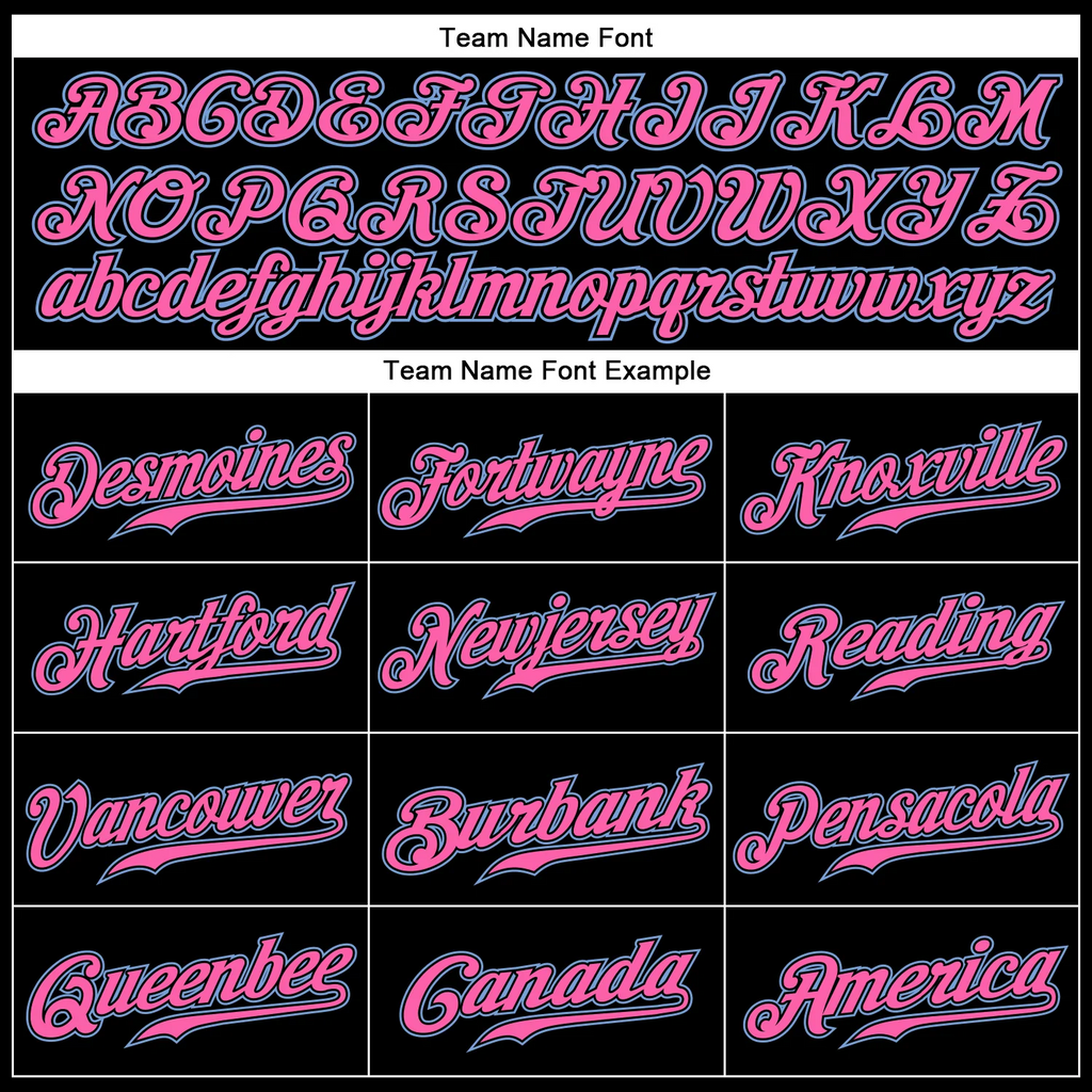 Custom Black White Pinstripe Pink-Light Blue Authentic Baseball Jersey