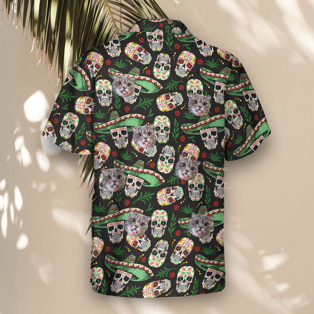 Fiesta Skull Vibes | Aloha Custom Hawaiian Shirts with Faces or Logos