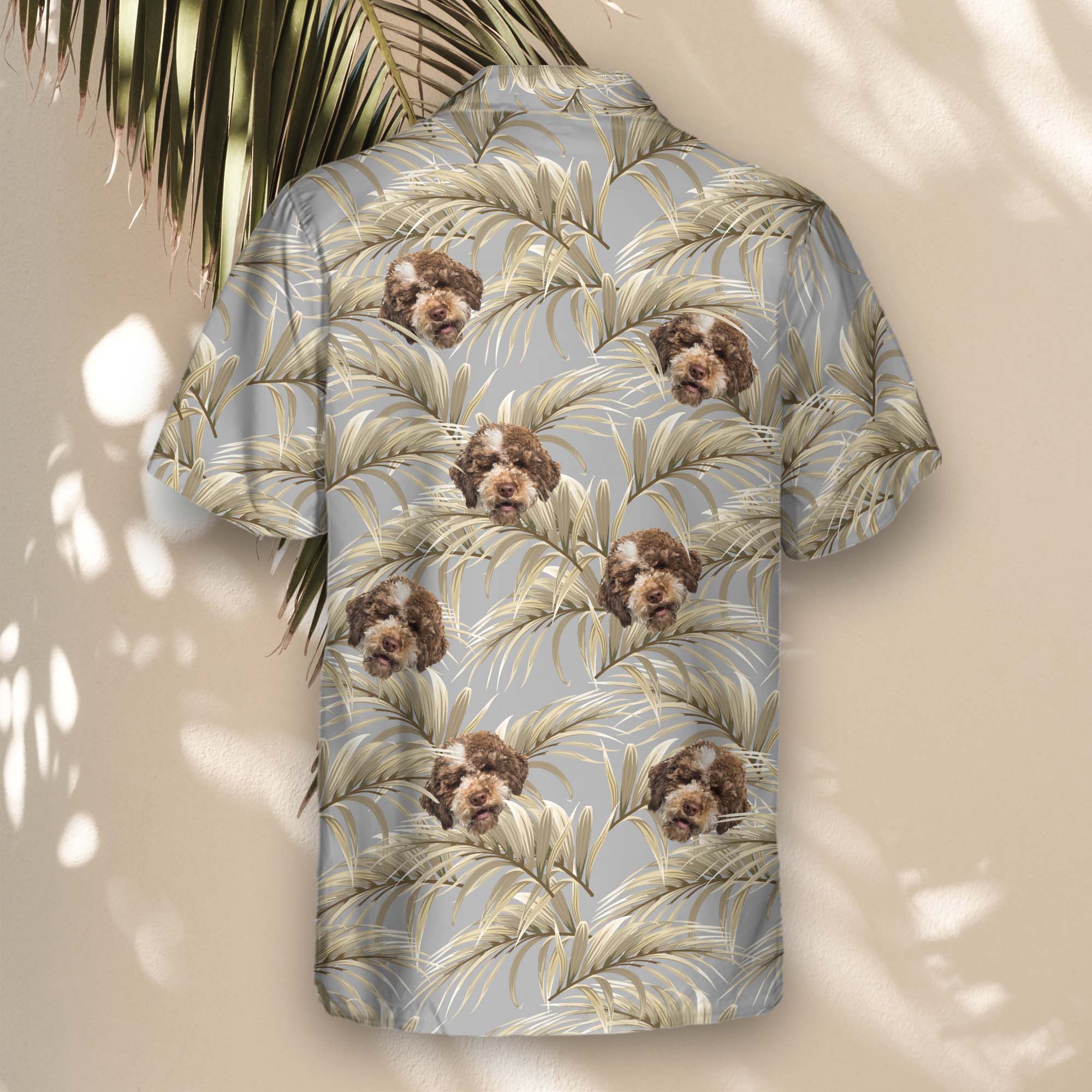 Golden Palm Leaves | Aloha Custom Hawaiian Shirts with Faces or Logos