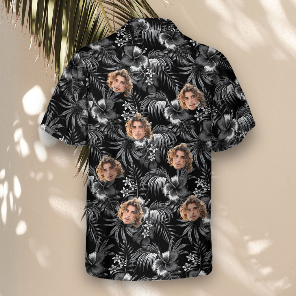 Midnight Hibiscus Paradise | Aloha Custom Hawaiian Shirts with Faces or Logos