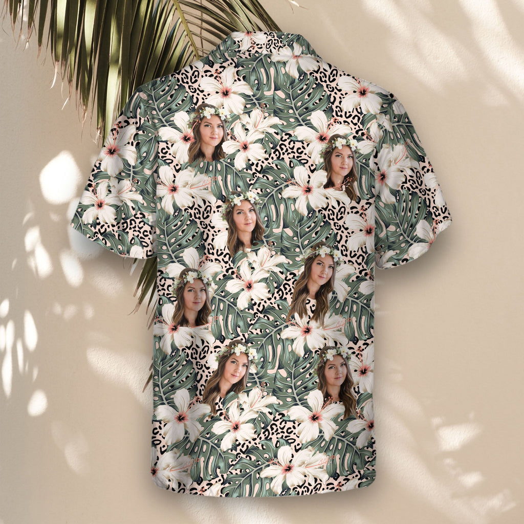 Monstera & Hibiscus Dream | Aloha Custom Hawaiian Shirts with Faces or Logos