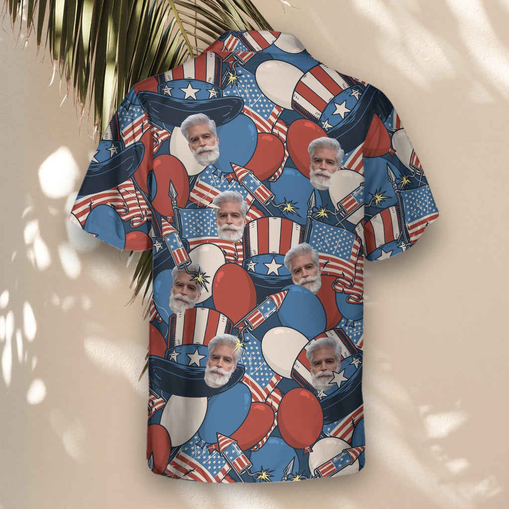 Retro American Patriotism | Aloha Custom Hawaiian Shirts with Faces or Logos