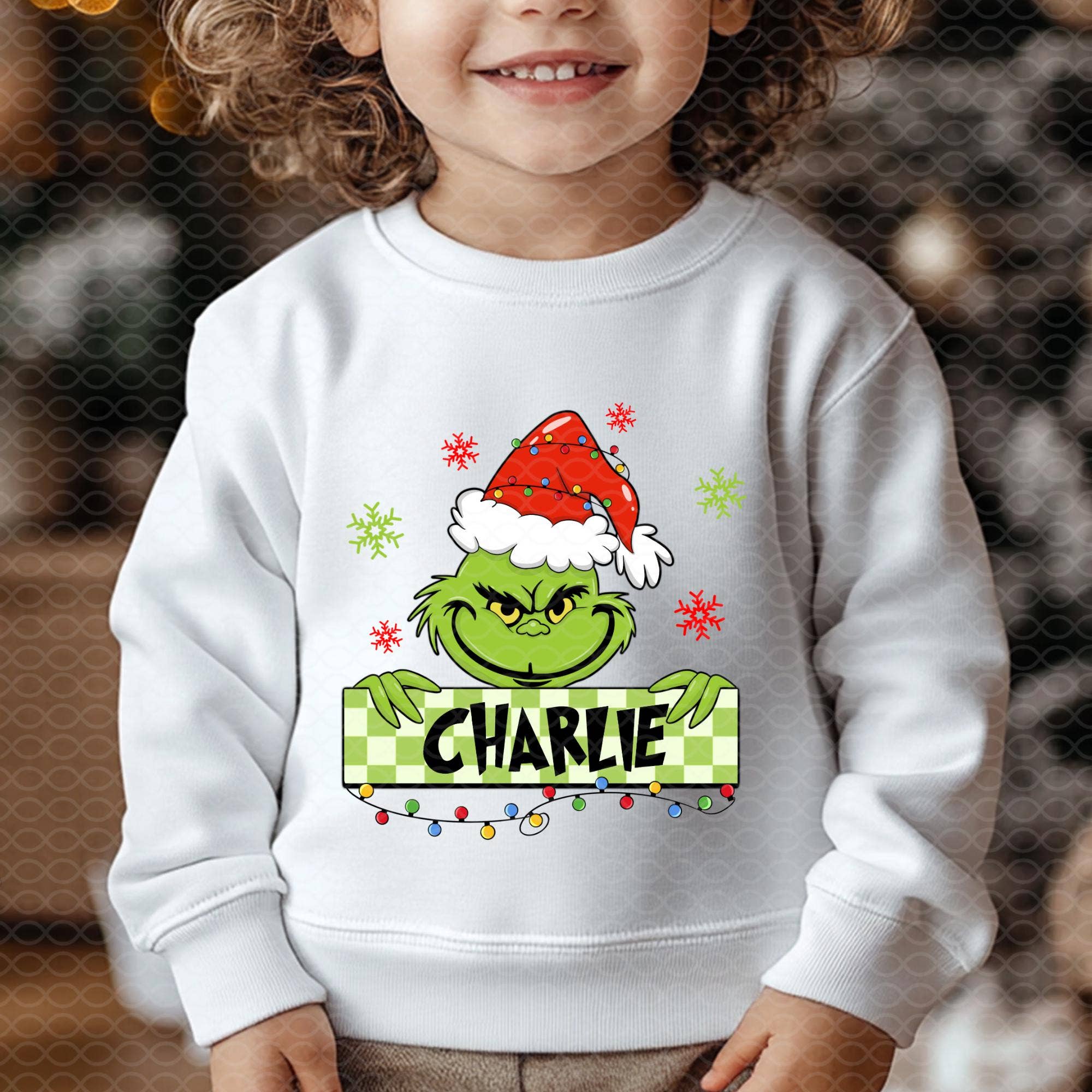 Personalized Christmas Grinch Custom Name Kids Design