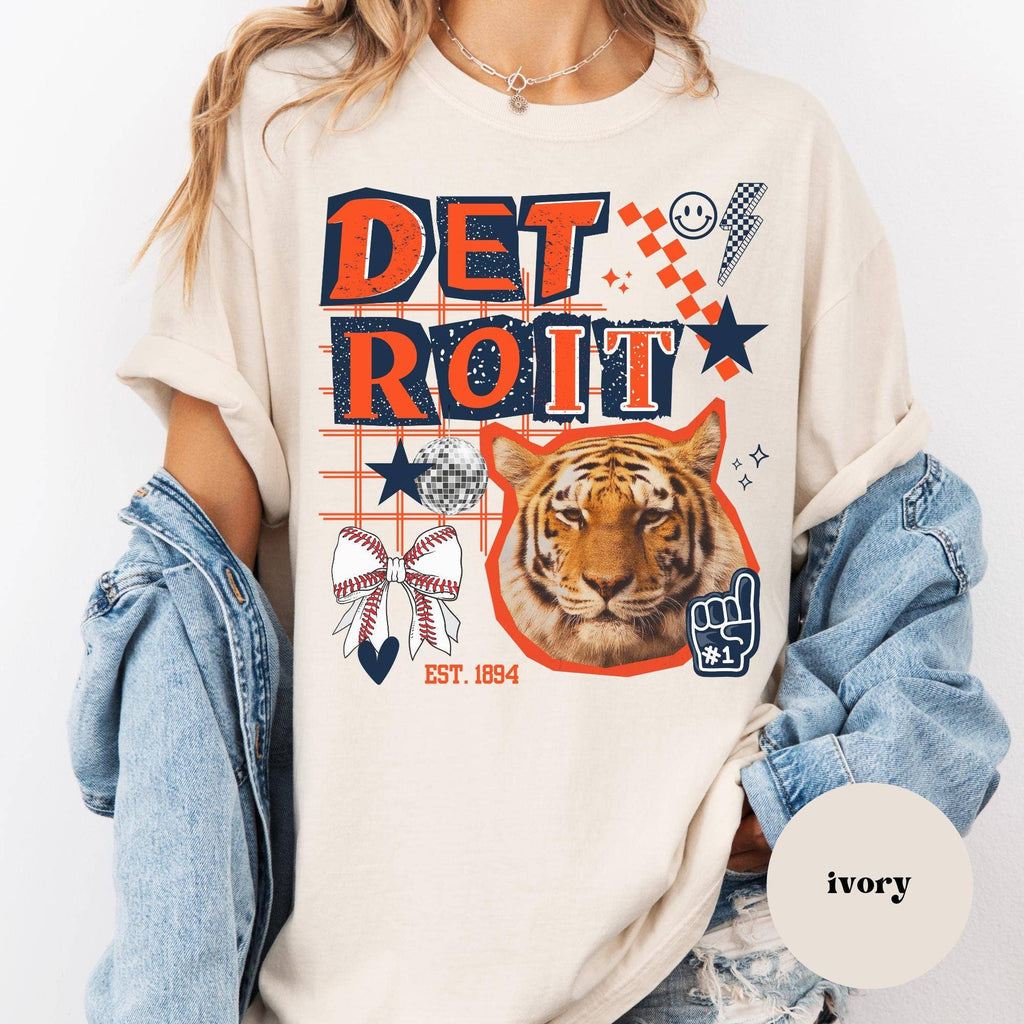 Detroit Tigers Collage Game Day Tee For Women
