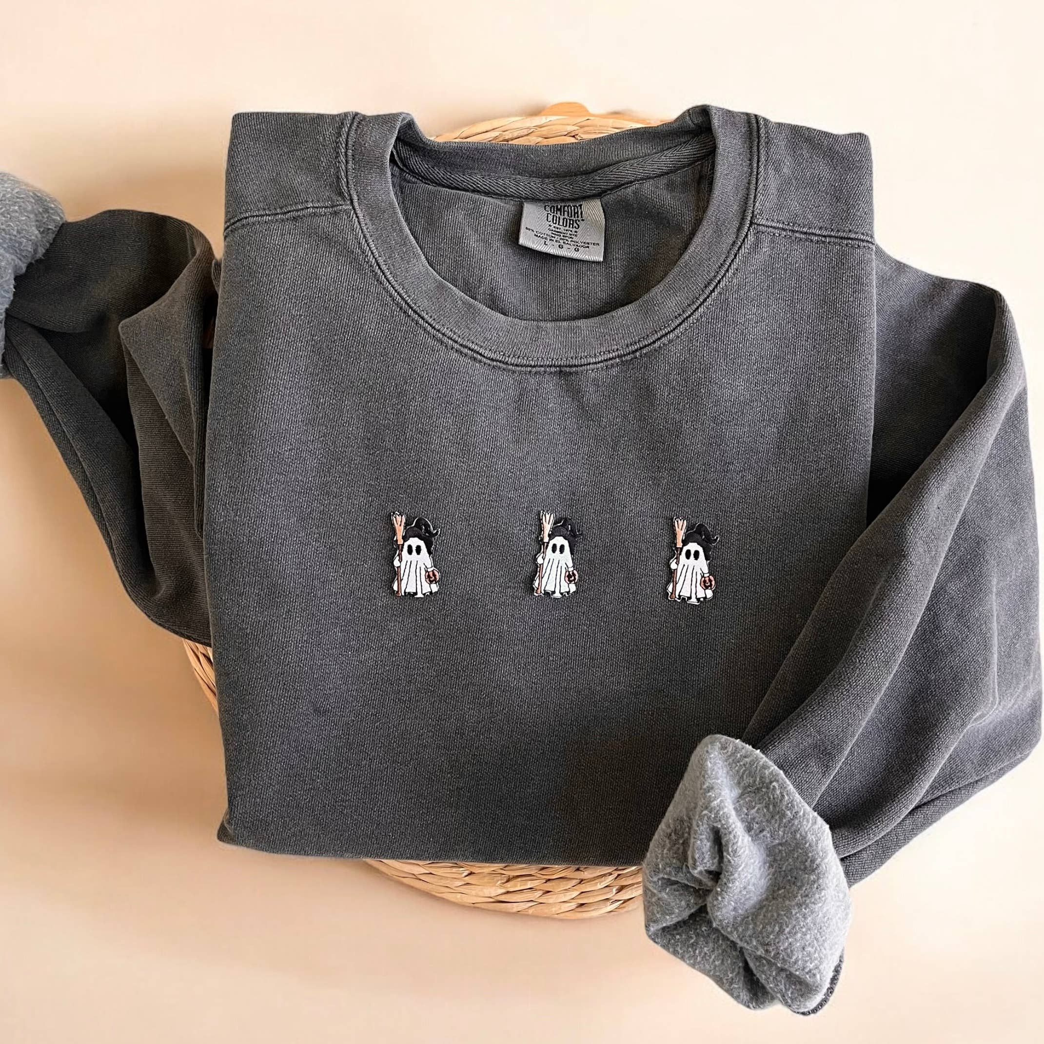 Comfort Colors® Ghost Sweatshirt, Halloween Sweatshirt Women