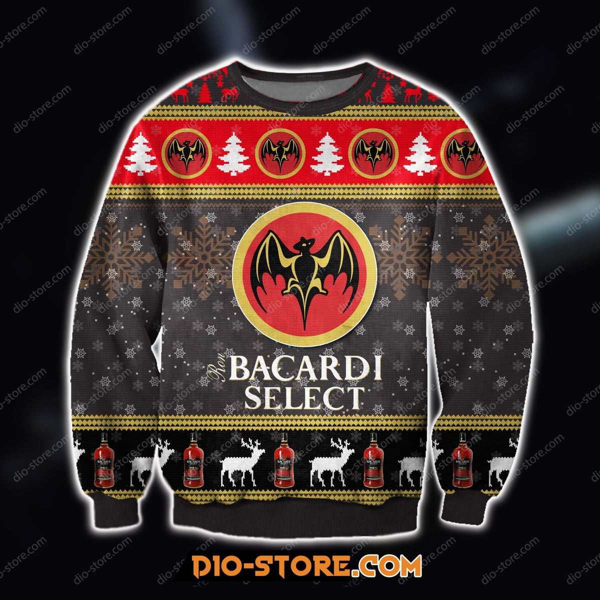 3D All Over Print Bacardi Select Rum Wine Ugly Christmas Sweater