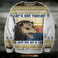 3D Knitting Pattern Let’S Eat The Trash & Get Hit By A Car Ugly Christmas Sweater