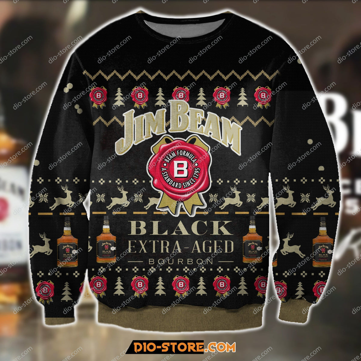 3D Print Jim Beam Black Extra Aged Bourbon Ugly Christmas Sweater