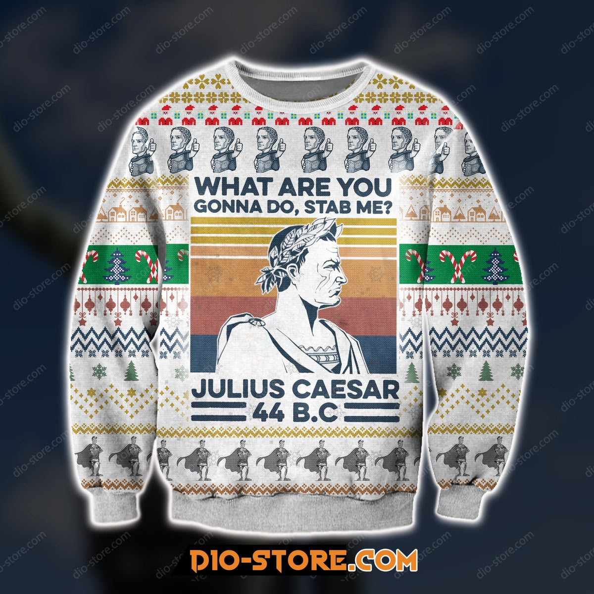 3D Print Knitting Pattern Julius Caesar Ugly Christmas Sweater