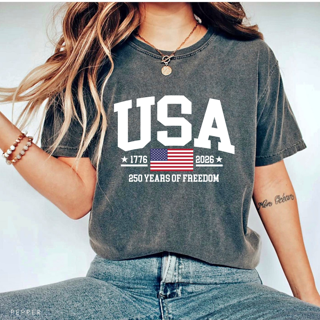 USA 250 Years of Freedom 4th of July America Tshirt