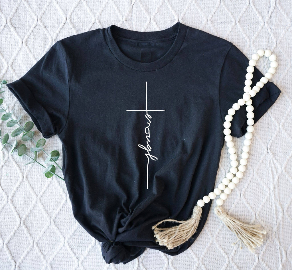 Enough Cross Black Bella Faith Based Graphic Tee