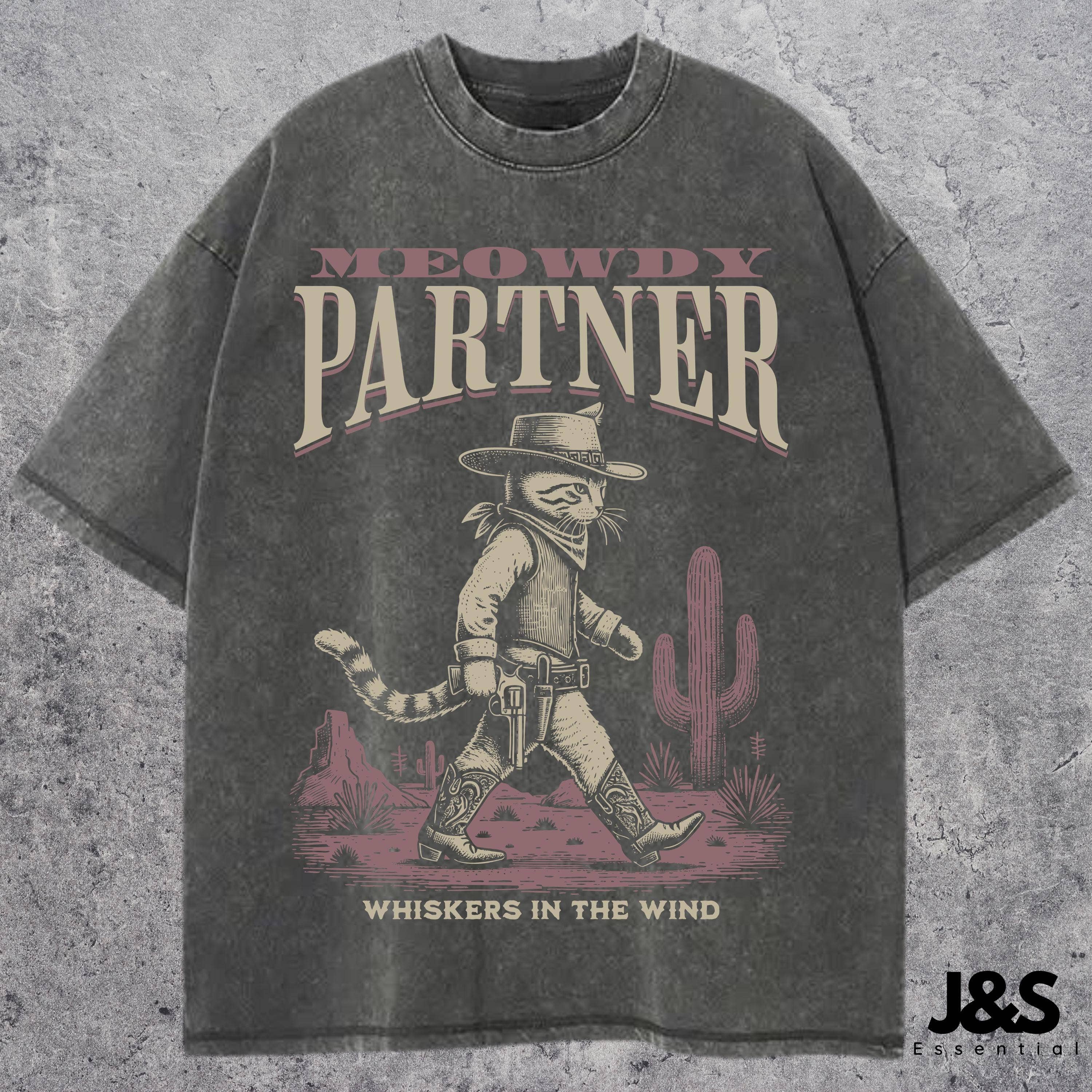 Meowdy Partner Vintage Cowboy Cat Apparel