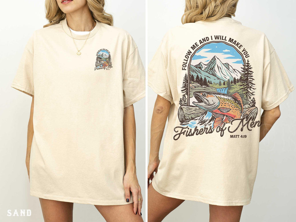 Christian Fishing Fishers Tee Outdoors Faith Jesus Tee Bible Verse Matthew 19 Father'S Day Him (5)