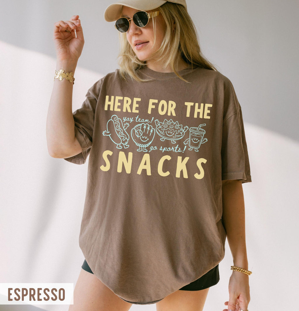 Comfort Colors Here Snacks Doodle Yay Team Go Sports Baseball Tee (5)