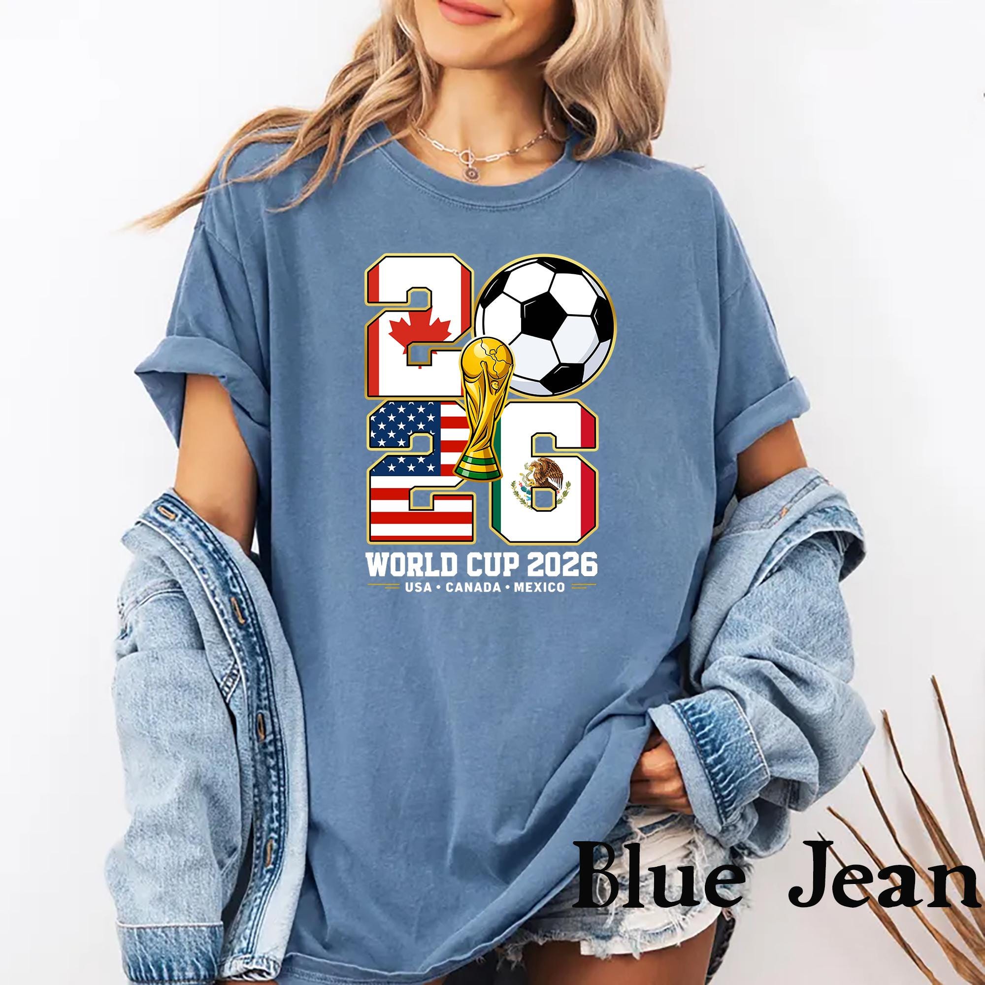 World Soccer 2026 Soccer Host Cities Usa Canada Mexico Soccer Fan Tee (5)