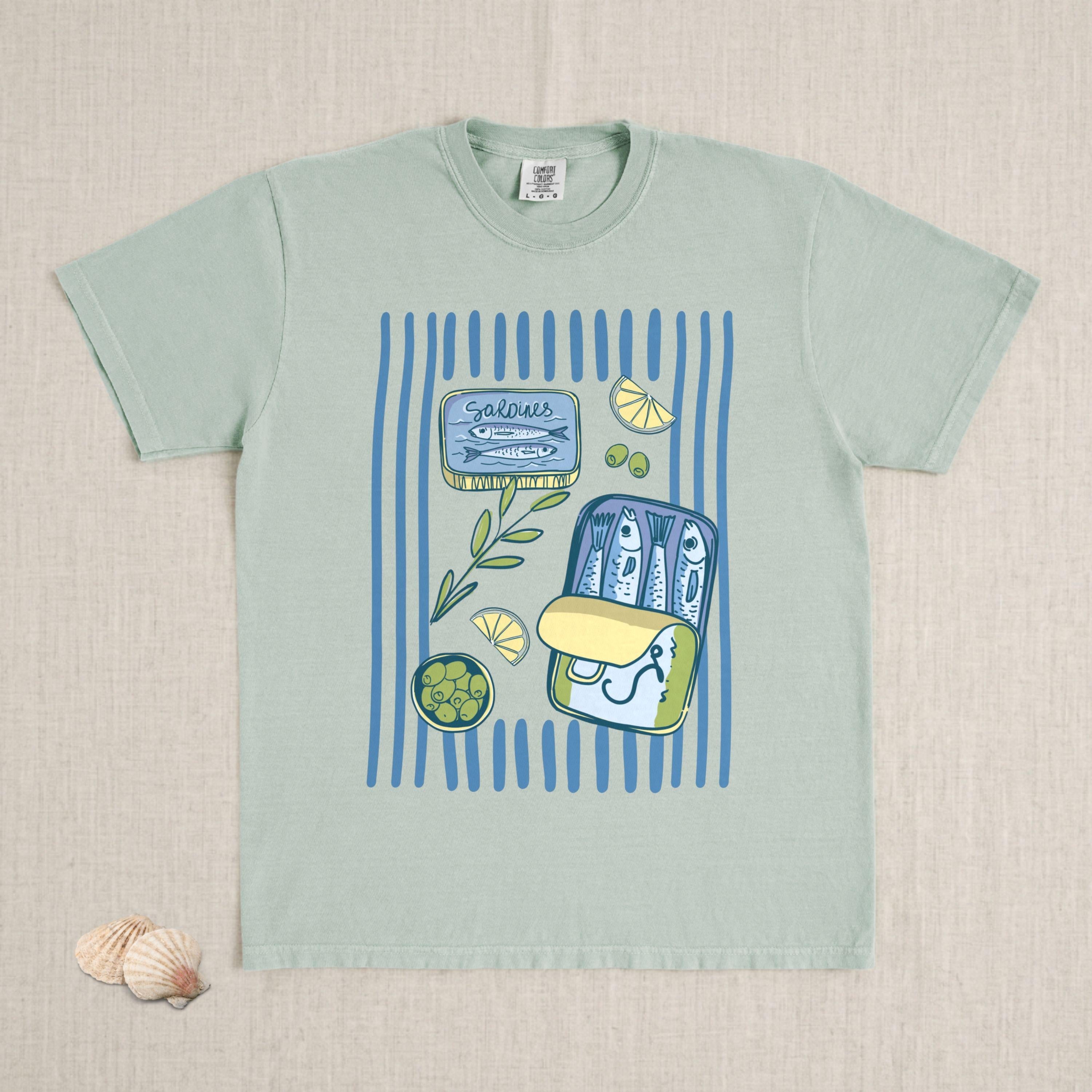 Sardines Tin Coastal Food Mediterranean Seafood Unisex T-shirt, Sweatshirt, Hoodie (5)