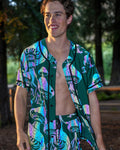 Secret of Life Mushroom Green Rainbow Reflective Baseball Jersey