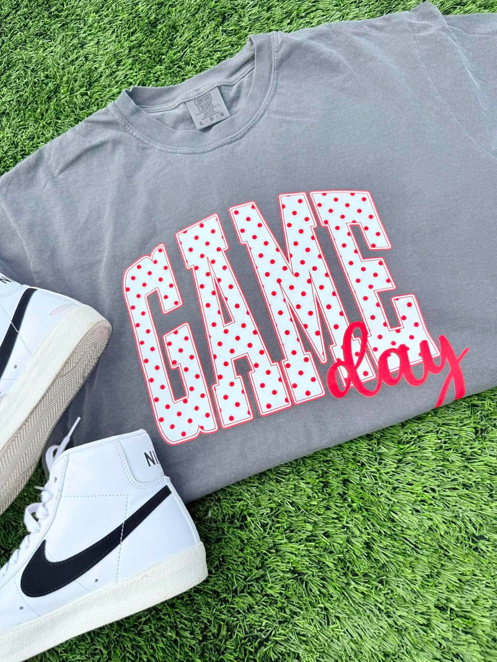 Large Game Day Polka Dot GAME102 Dtf Top