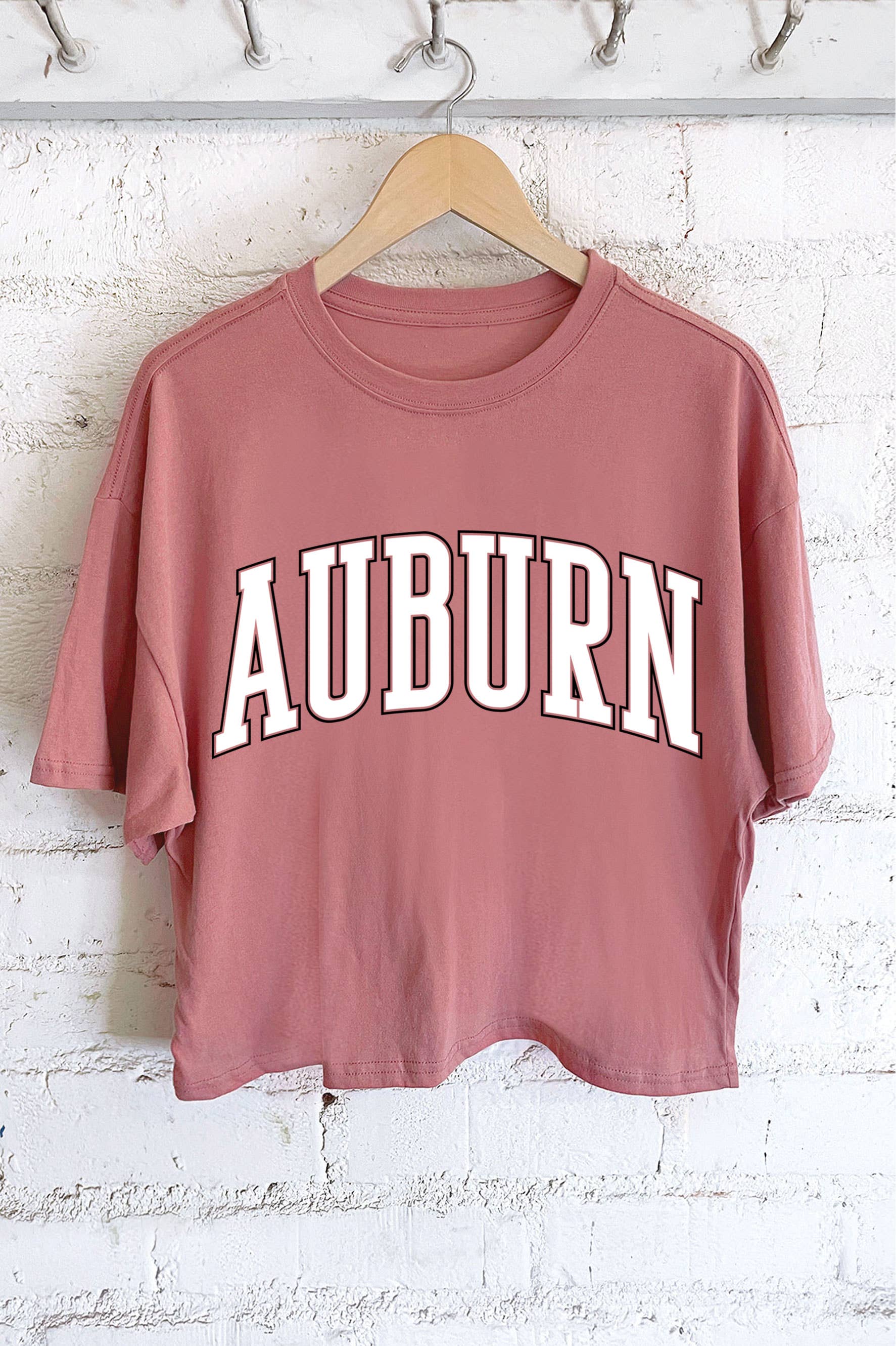 Auburn Puff Graphic Long Crop Top
