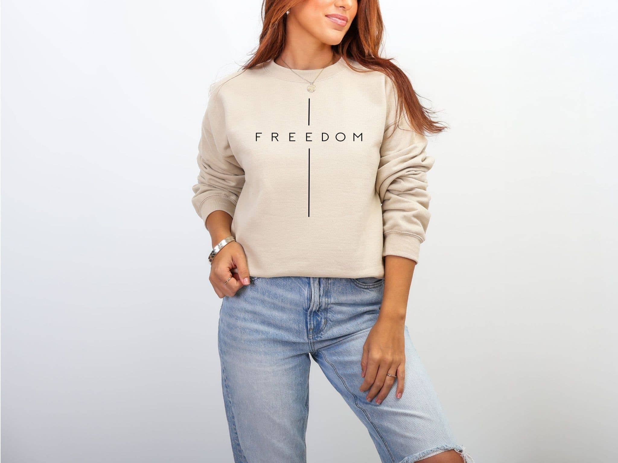 Freedom Cross Usa Faith Women's Graphic Sweatshirt