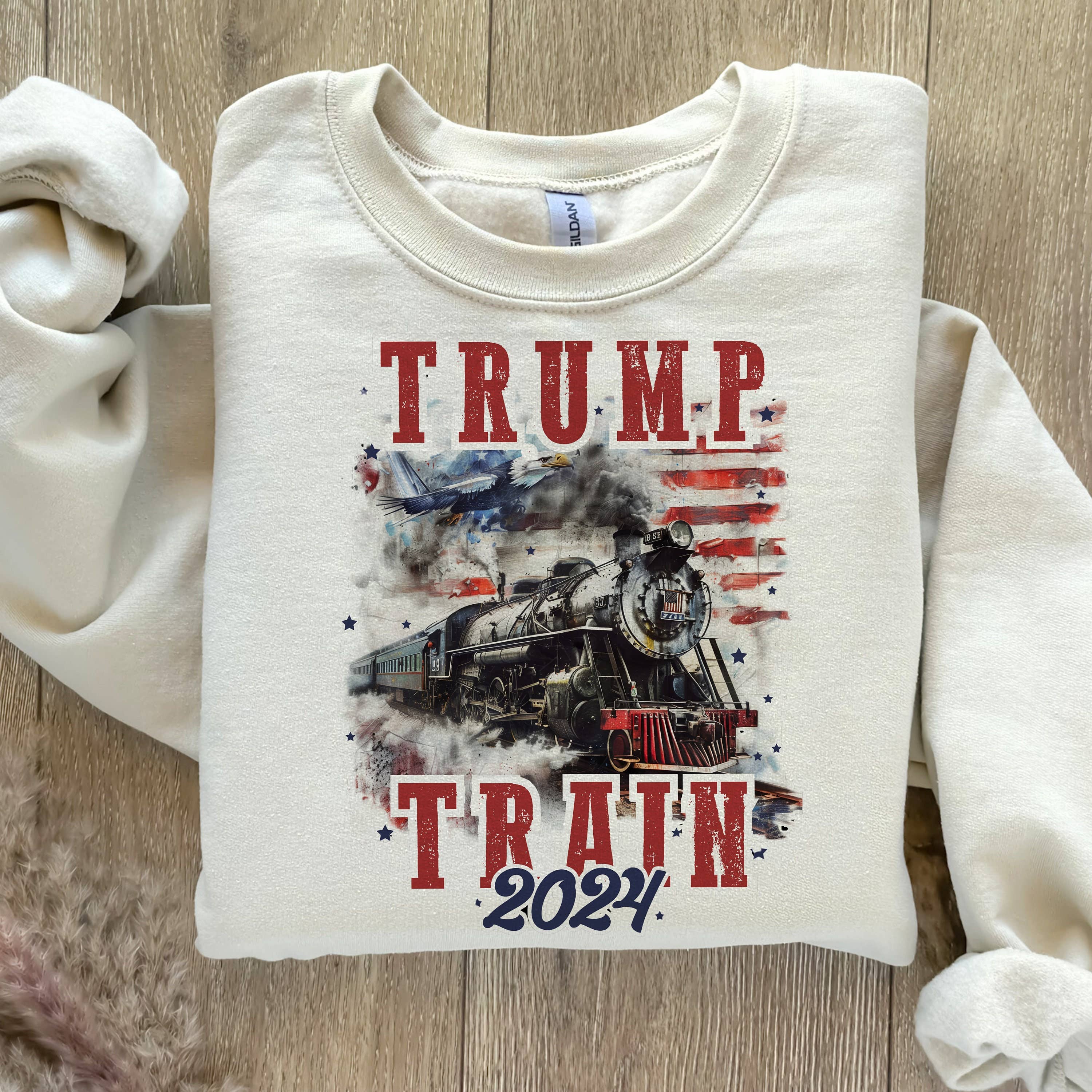 Trump Train 2024 Sweatshirt - American 4th of July Apparel