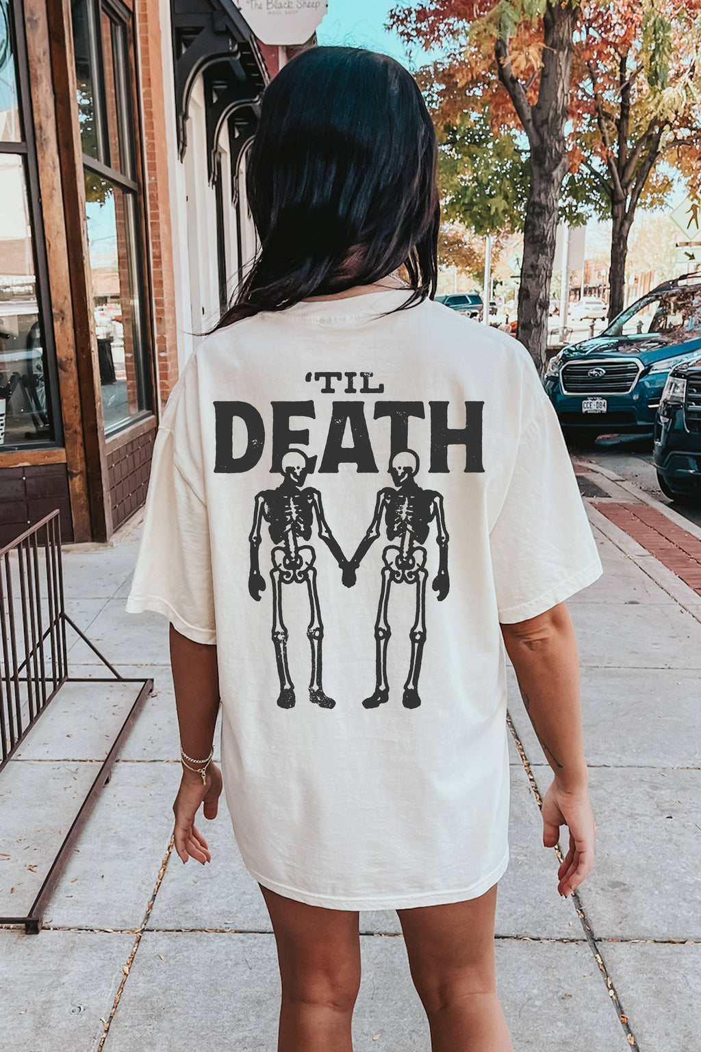 Til Death Graphic Women's T-Shirt in Natural or Ivory