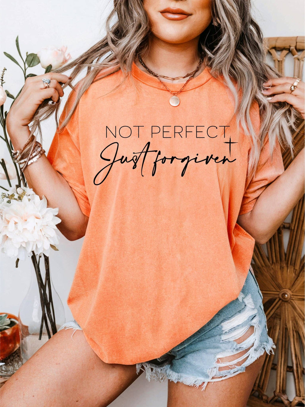 Not Perfect Forgiven Faith Based Graphic Tee