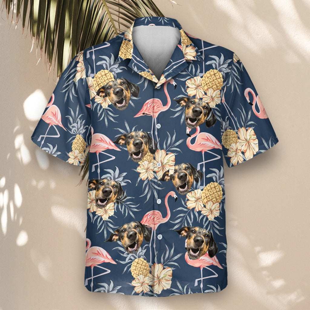 Flamingo & Pineapple Paradise | Aloha Custom Hawaiian Shirts with Faces or Logos