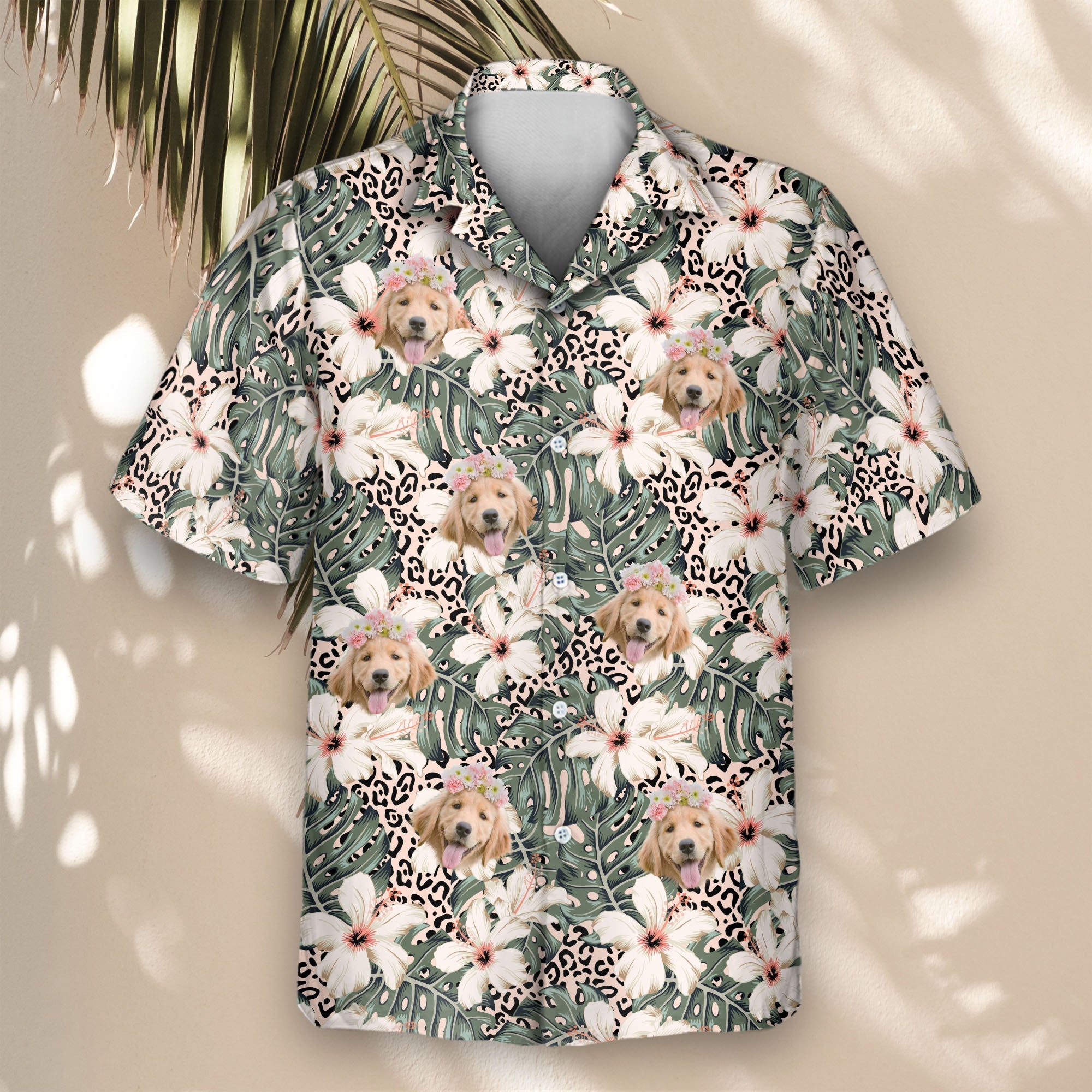 Monstera & Hibiscus Dream | Aloha Custom Hawaiian Shirts with Faces or Logos