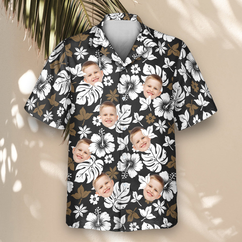 Tropical Hibiscus Flower | Aloha Custom Hawaiian Shirts with Faces or Logos